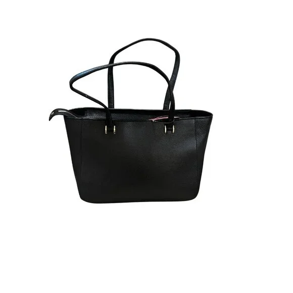 Kate Spade Dharma Hopkins Street Leather Tote Bag zippered - Black - Picture 2 of 4